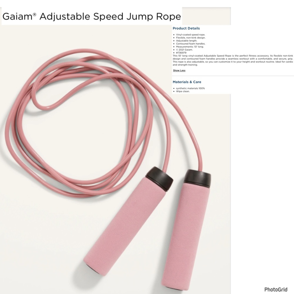 Gaiam Adjustable Speed Jump Rope Lilac NEW